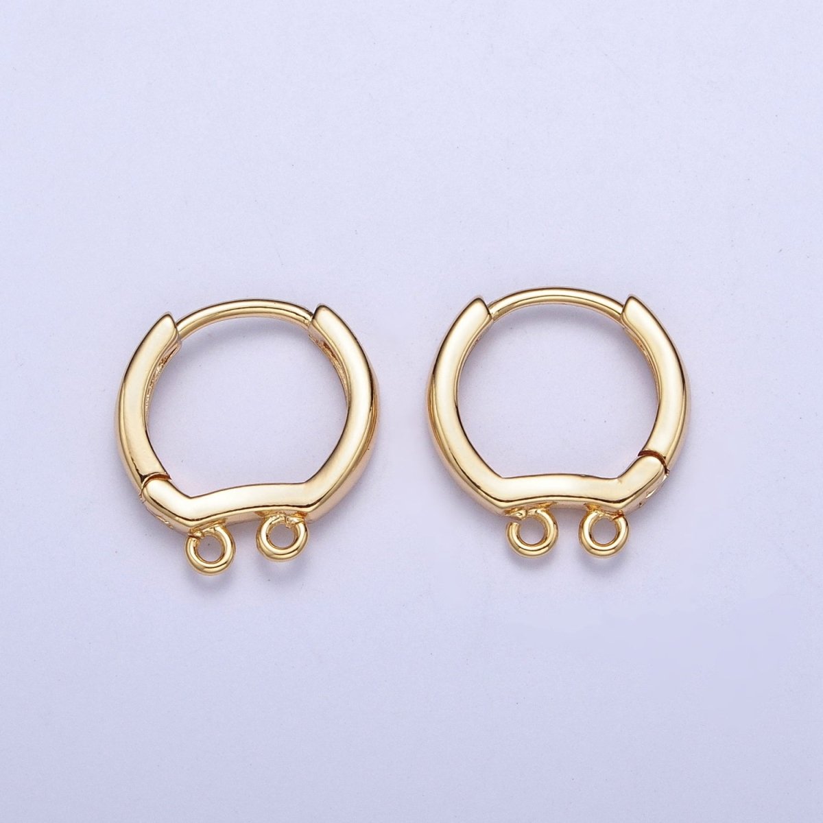 Dainty Double Open Link Loop Huggie Hoop Earrings Supply For Jewelry Making L-815