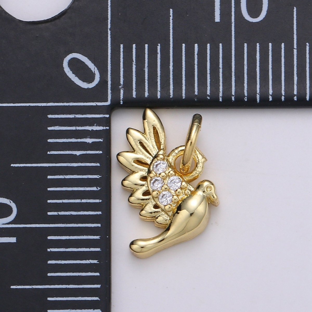 Dainty Dove Charm 14K Gold Filled Bird Charm- Mini Dove Charm for Bracelet Necklace Earring Jewelry Component D-801