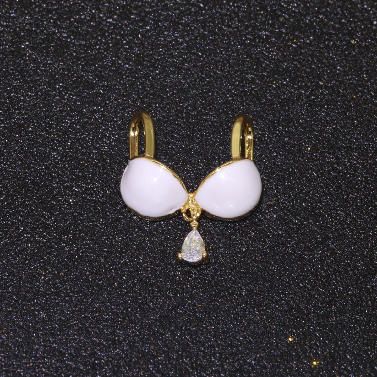 Dainty Enamel Bra Charm Cubic Dangle Tear Drop Shape Pendant 14K Gold Filled Bikini Charm for Statement Minimalist Necklace for Women F-884~F-891