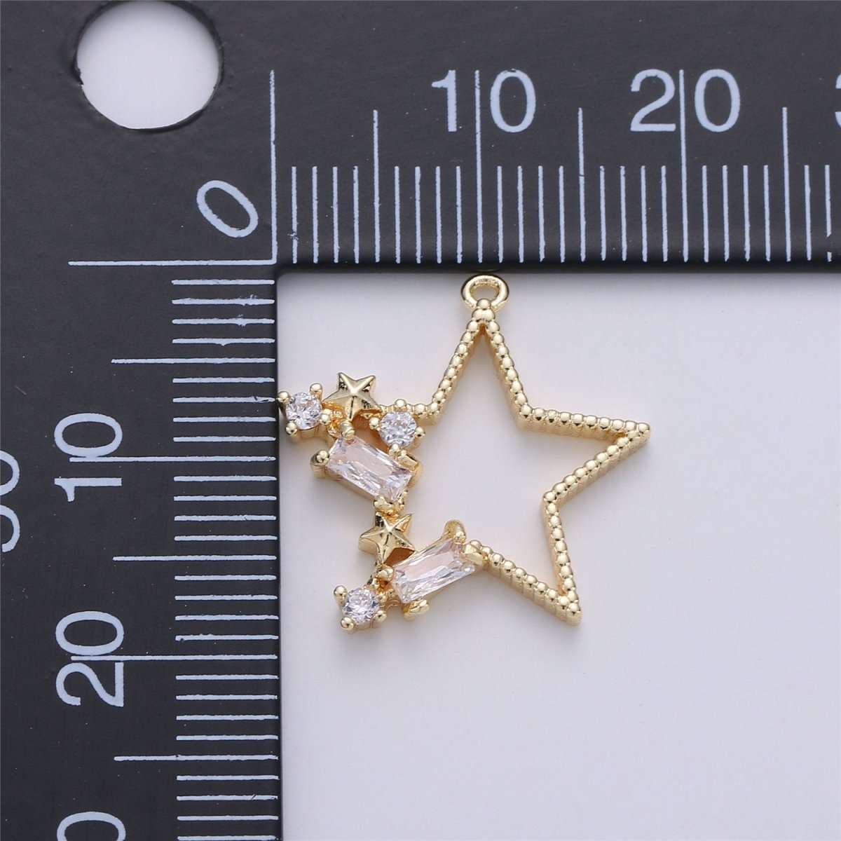 24K Gold Filled Celestial Star Cluster CZ Open Charm | C600