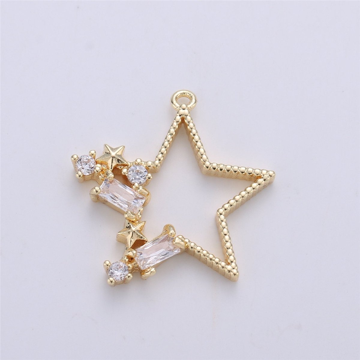 24K Gold Filled Celestial Star Cluster CZ Open Charm | C600
