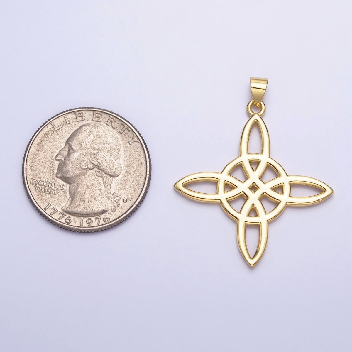 Dainty Gold Celtic Irish Scottish Knot Pendant Charm AA258