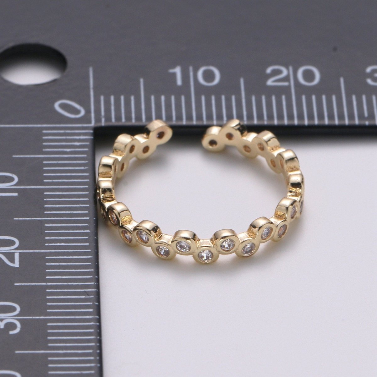 Dainty Gold cubic zirconia CZ bezel stacking ring - cz ring - tiny gold cz ring - Bubble cz ring - boho ring - bezel ring - gold ring - R-120