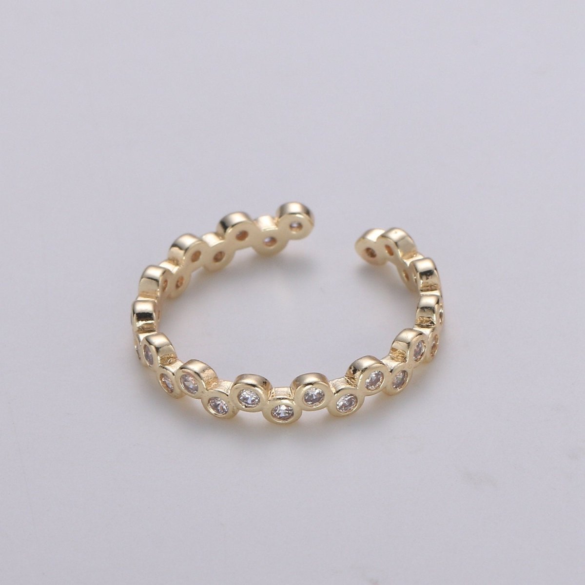 Dainty Gold cubic zirconia CZ bezel stacking ring - cz ring - tiny gold cz ring - Bubble cz ring - boho ring - bezel ring - gold ring - R-120