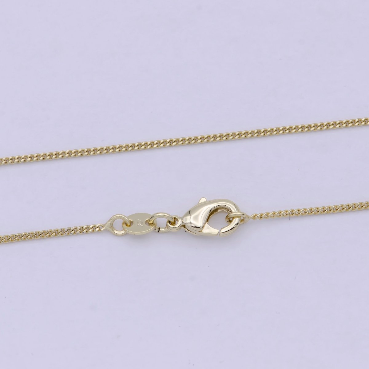 Dainty Gold Curb Chain Layer Necklace, 1 mm 18 inch Finished Chain Necklace Ready to Wear | WA-1741 Clearance Pricing
