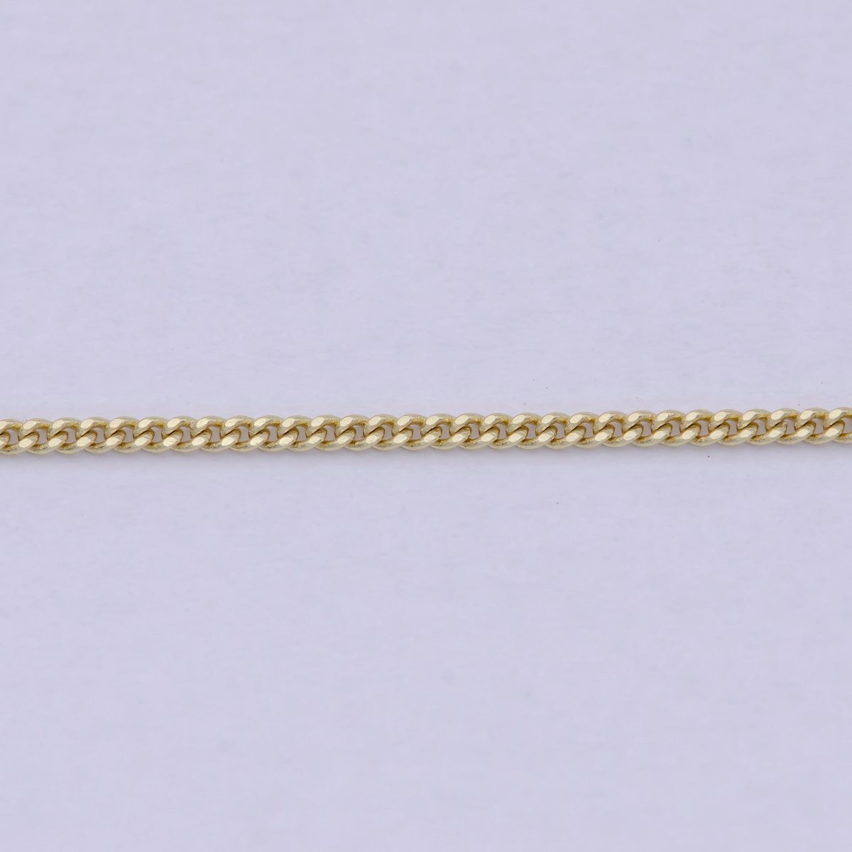 Dainty Gold Curb Chain Layer Necklace, 1 mm 18 inch Finished Chain Necklace Ready to Wear | WA-1741 Clearance Pricing