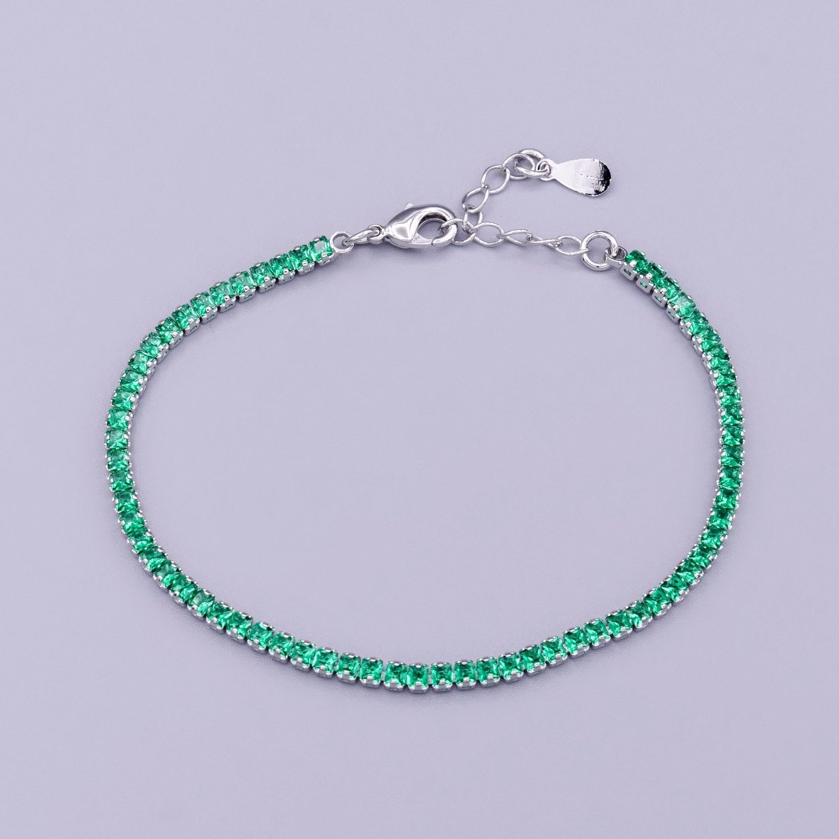 Dainty Gold Filled Clear, Pink, Green CZ Diamond Tennis Bracelet Colorful Cubic Zirconia Diamond Bracelet Adjustable | WA-1803 to WA-1808 Clearance Pricing