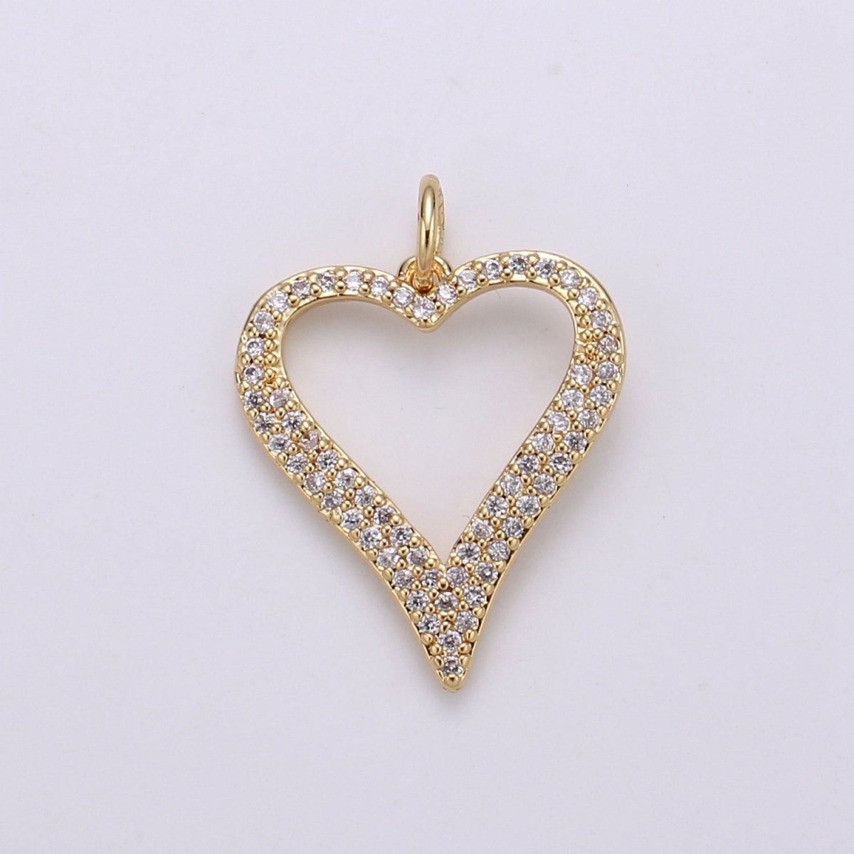 Dainty Gold Filled Crystal Heart Char D-789