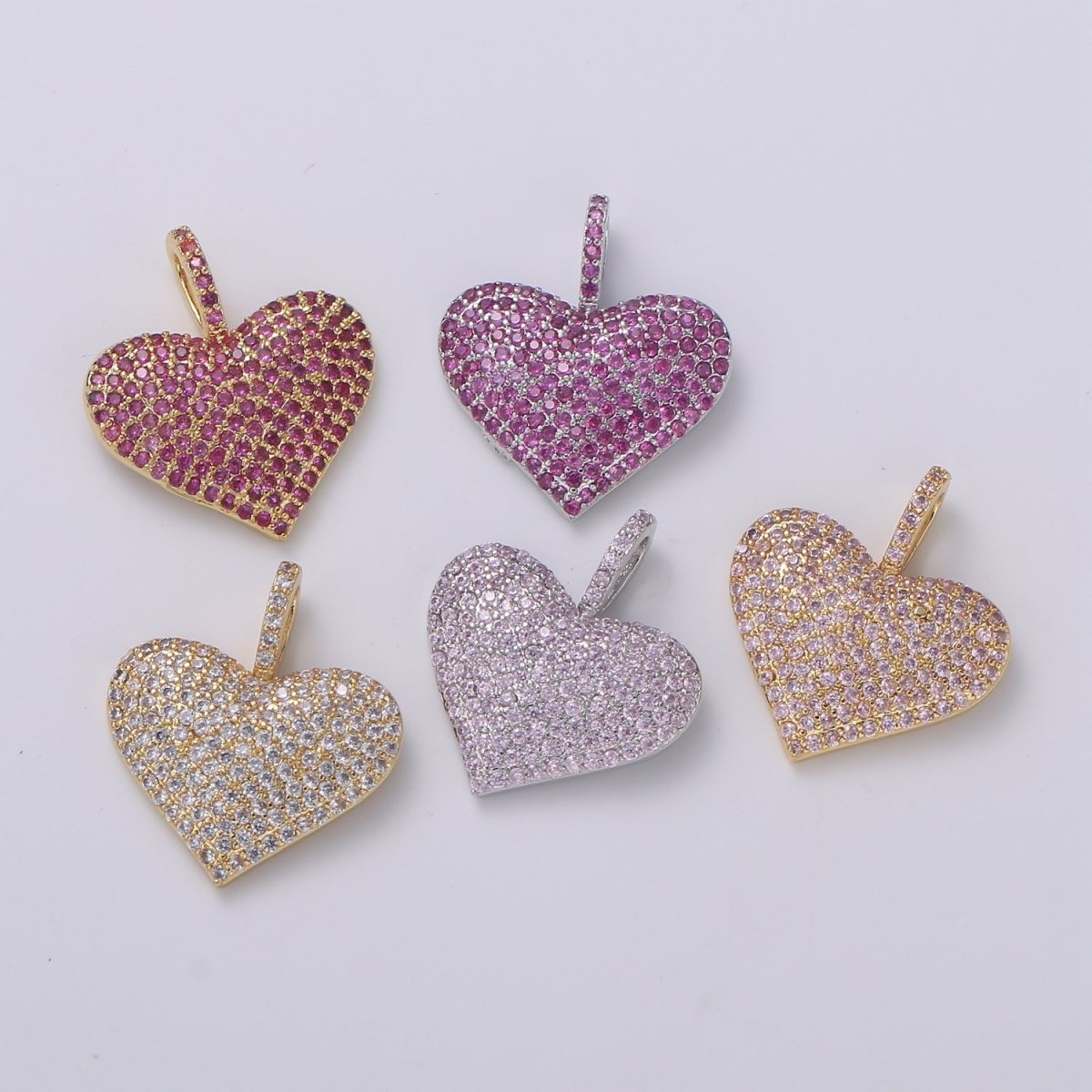 Dainty Gold Filled Heart Charms H-462 H-486 H-488