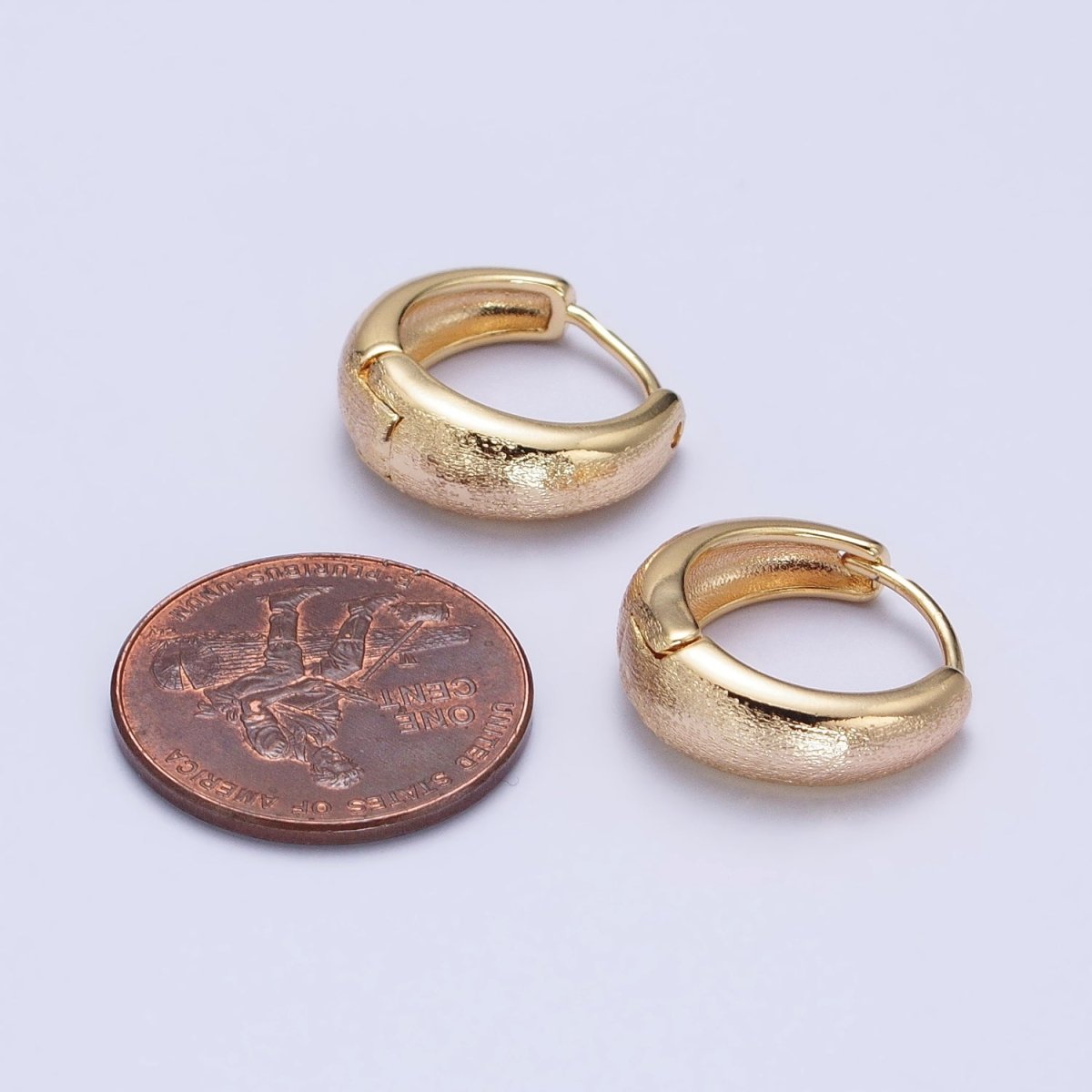 Dainty Gold Filled Huggie Earring Simple Minimalist 16mm Hoop Earring AB750