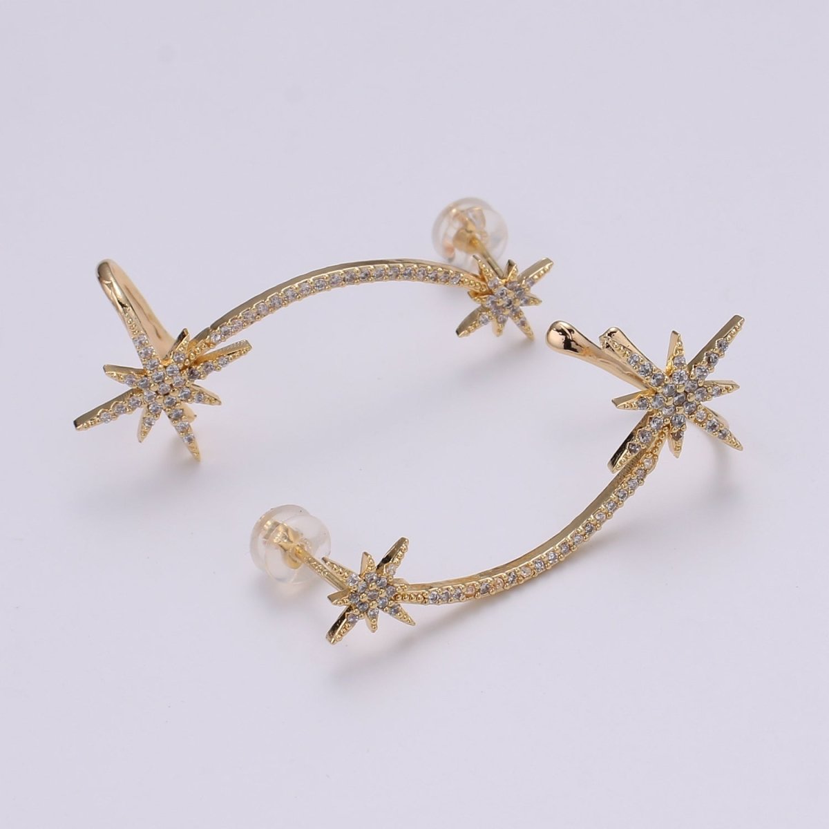Dainty Gold Filled Snowflakes Earclimber  AI-143