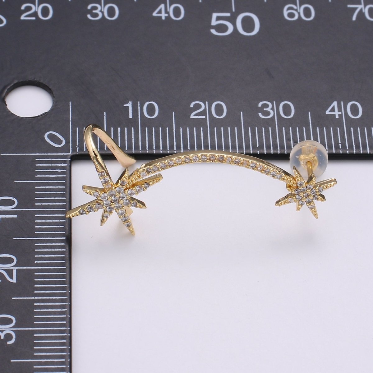 Dainty Gold Filled Snowflakes Earclimber  AI-143