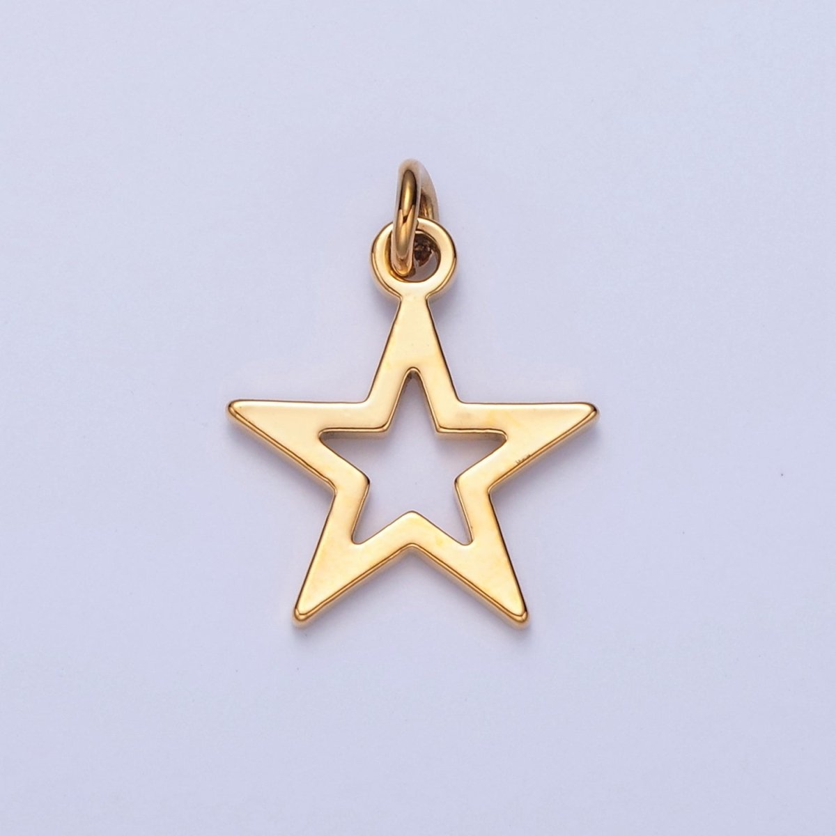 Dainty Gold Flat Star Pendant Open Star Charm for Necklace Bracelet Earring 14K Gold Filled W-466 W-467