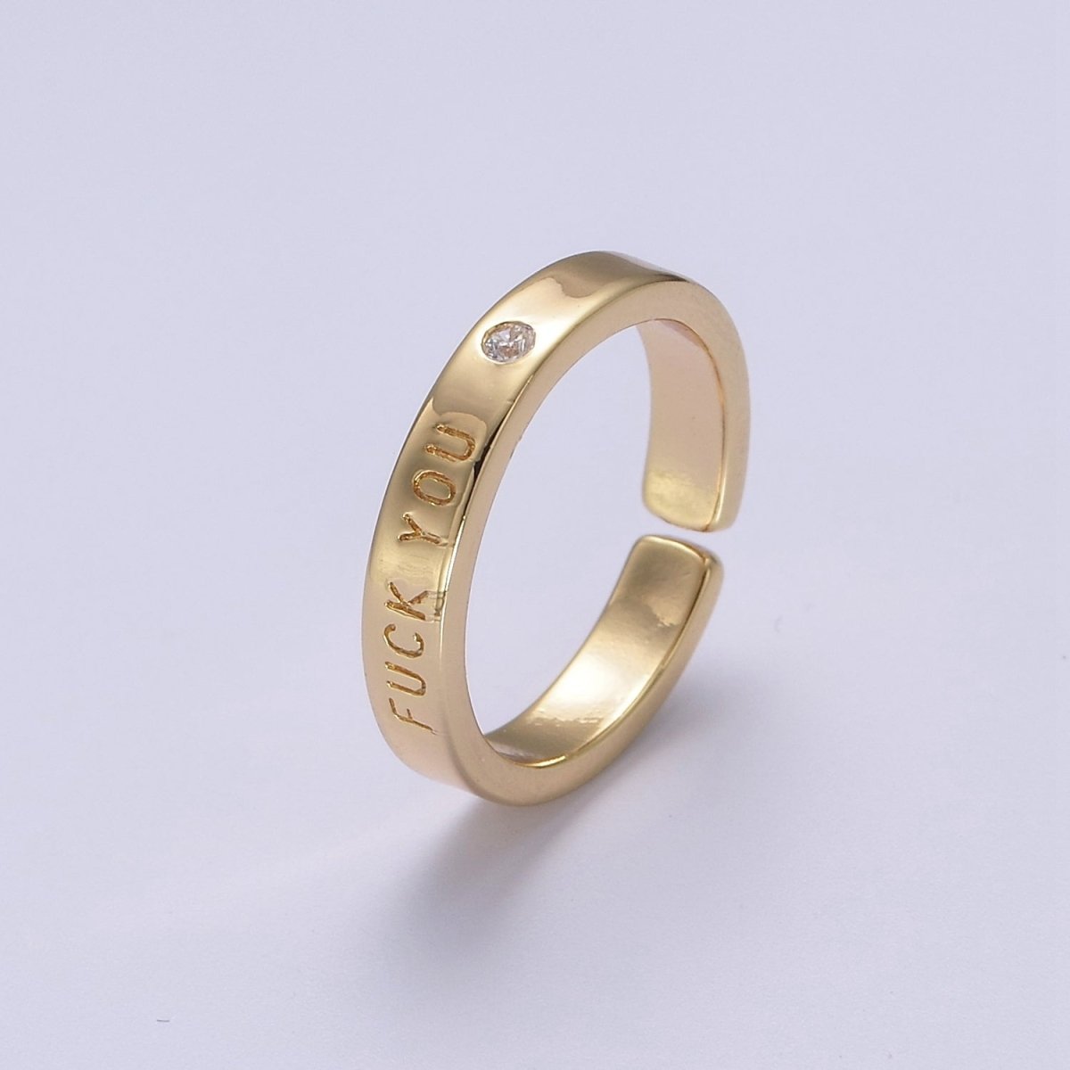 Dainty Gold Fuck You Ring Statement Strong Word Women ring FU f*ck S-458