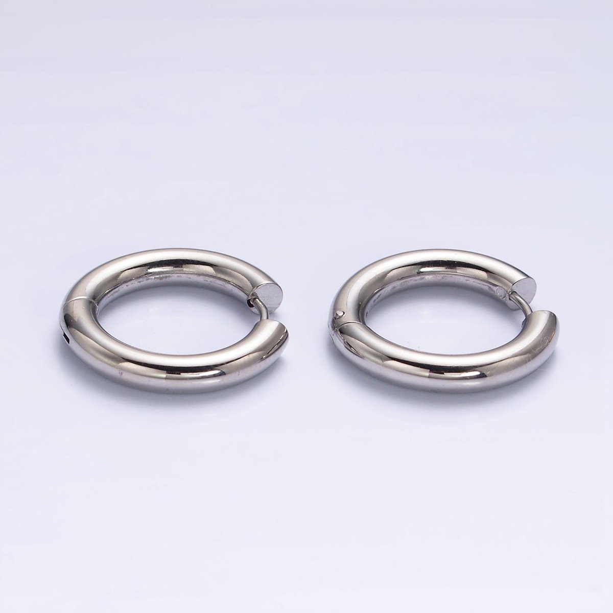 Dainty Gold Hoop Huggie Earrings 23mm Stainless Steel Hypoallergenic, Sleeper Hoops AD877