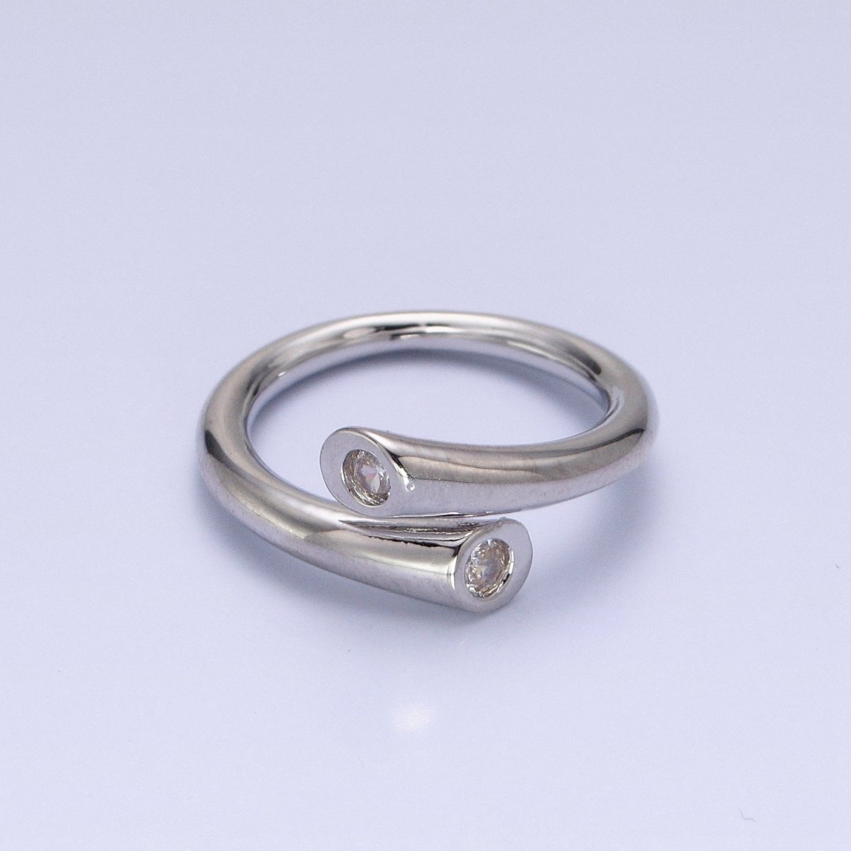 Dainty Gold Hug Ring with CZ Stone O-1789~O-1794