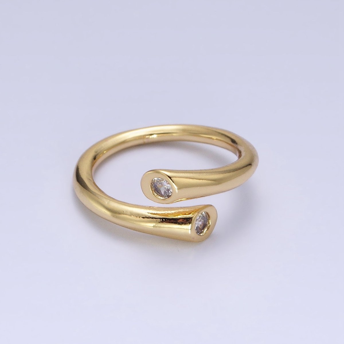 Dainty Gold Hug Ring with CZ Stone O-1789~O-1794