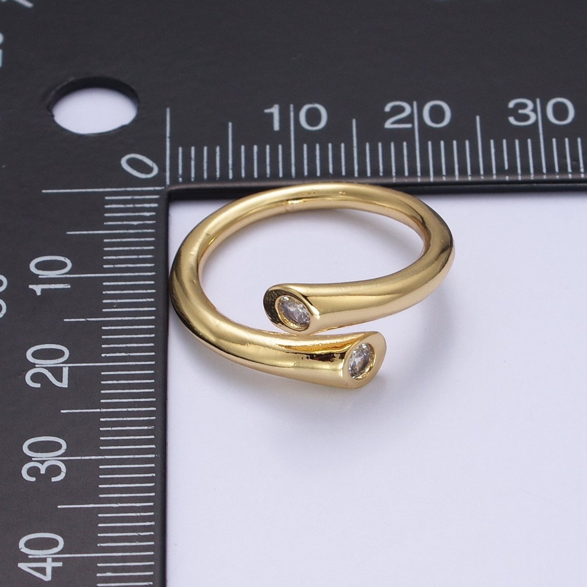 Dainty Gold Hug Ring with CZ Stone O-1789~O-1794