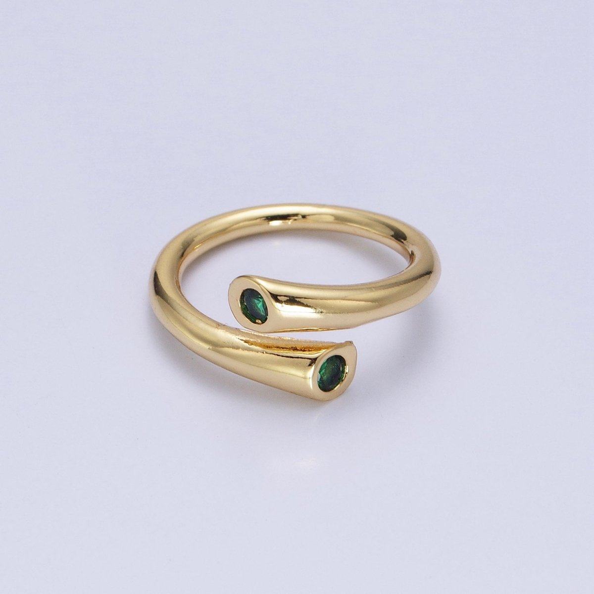 Dainty Gold Hug Ring with CZ Stone O-1789~O-1794