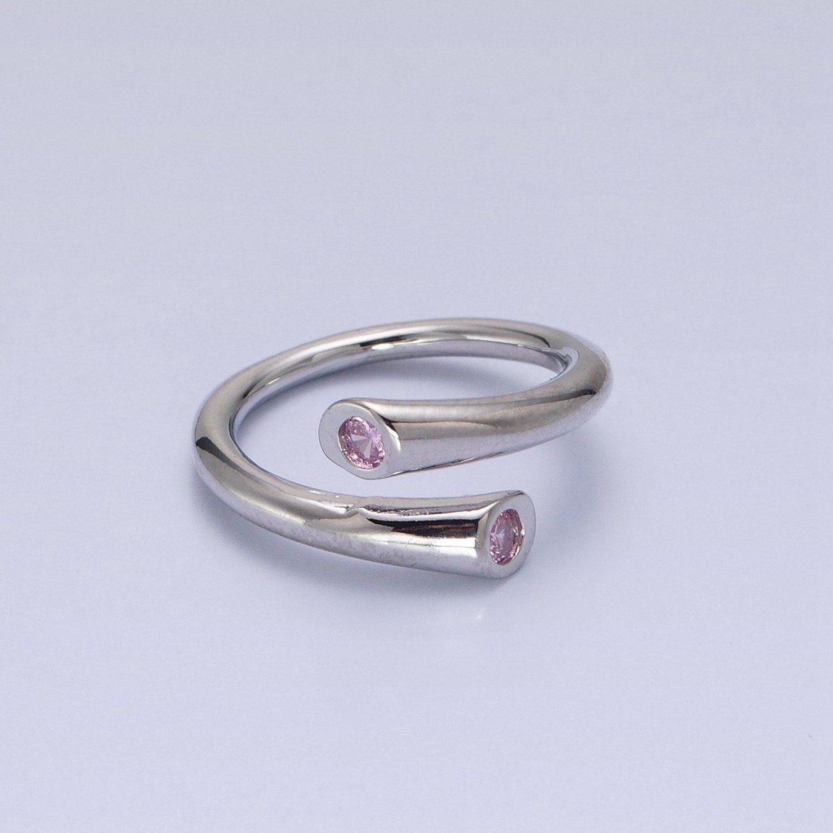 Dainty Gold Hug Ring with CZ Stone O-1789~O-1794