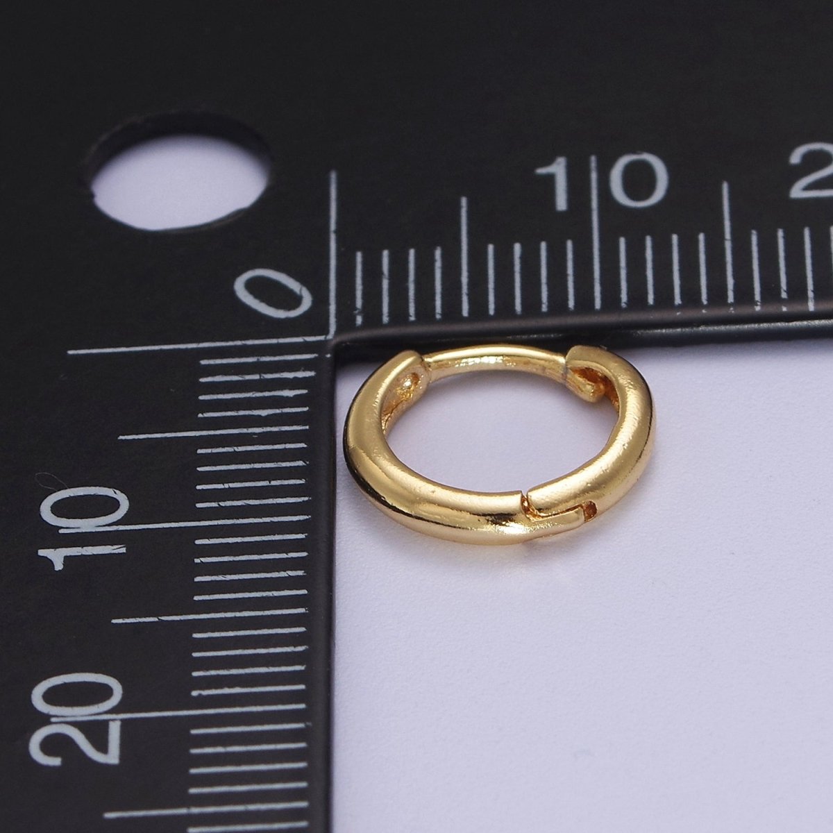 Dainty Gold Huggie Earring 12mm Simple Minimalist Hoop  V-092