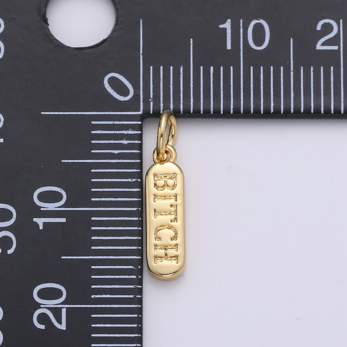 Dainty Gold Pill Bar Pendant, love mom hope happy chill words charm, 14K Gold Filed Pendant for Bracelet Necklace Earring Component Supply | D-506, D-323-D-330, D-747