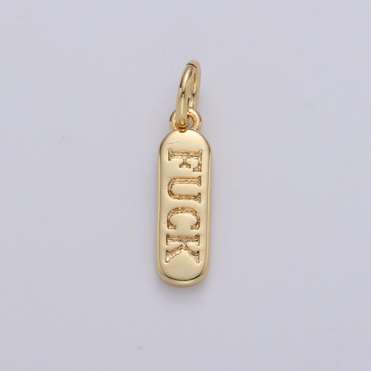 Dainty Gold Pill Bar Pendant, love mom hope happy chill words charm, 14K Gold Filed Pendant for Bracelet Necklace Earring Component Supply | D-506, D-323-D-330, D-747