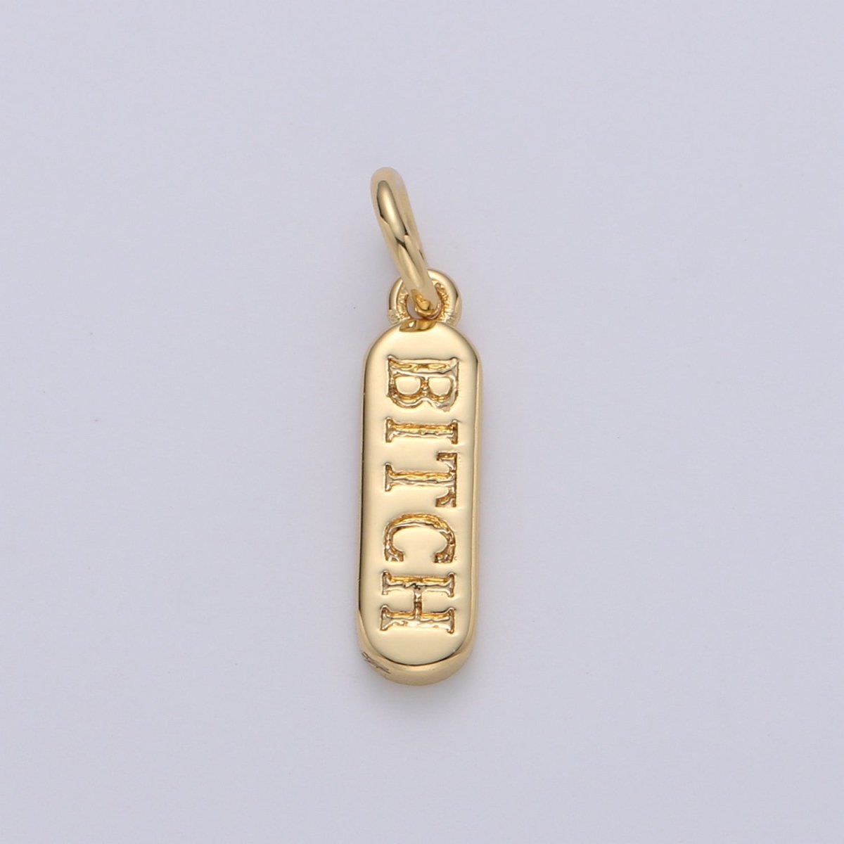 Dainty Gold Pill Bar Pendant, love mom hope happy chill words charm, 14K Gold Filed Pendant for Bracelet Necklace Earring Component Supply | D-506, D-323-D-330, D-747