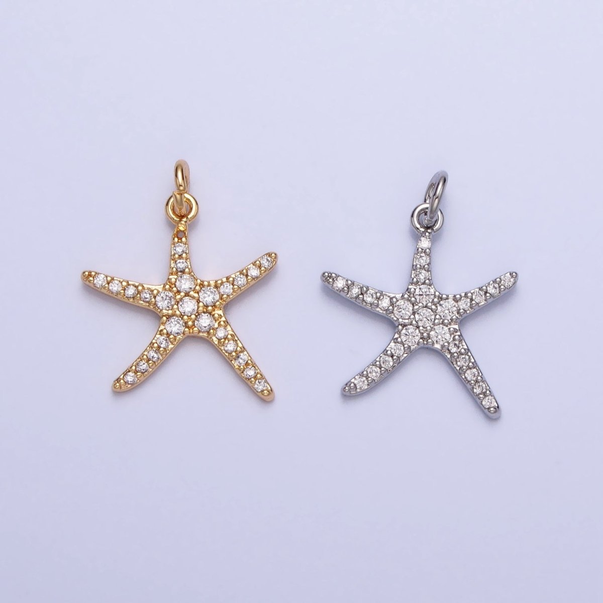 Dainty Gold Silver Starfish Charms Star Fish Animal Under The Sea Jewelry AC749 AC750