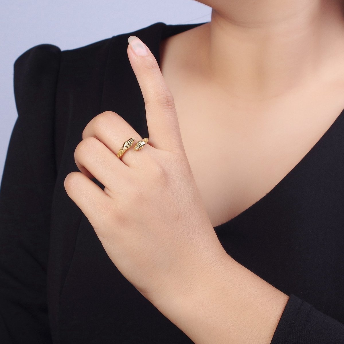 Dainty Gold Snake Ring, Adjustable Serpent Rings for Women O-263