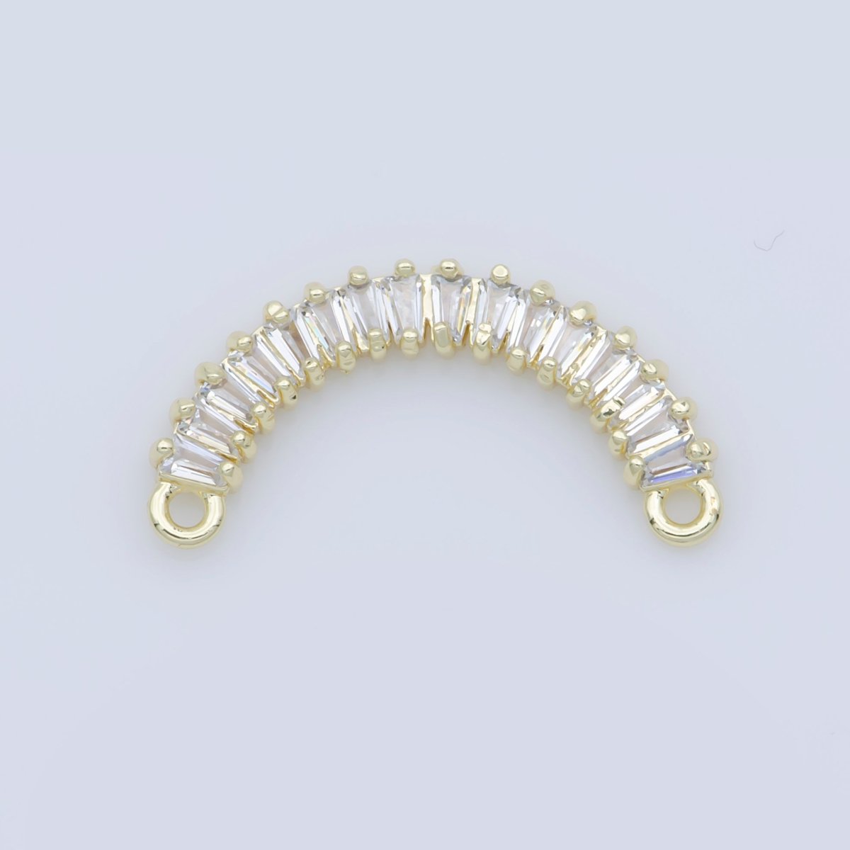 Dainty Gold Stacked Crystal Bracelet Connector, Elegant Gorgeous Micro Pave CZ Charm, Necklace Pendant for Jewelry Making F-737