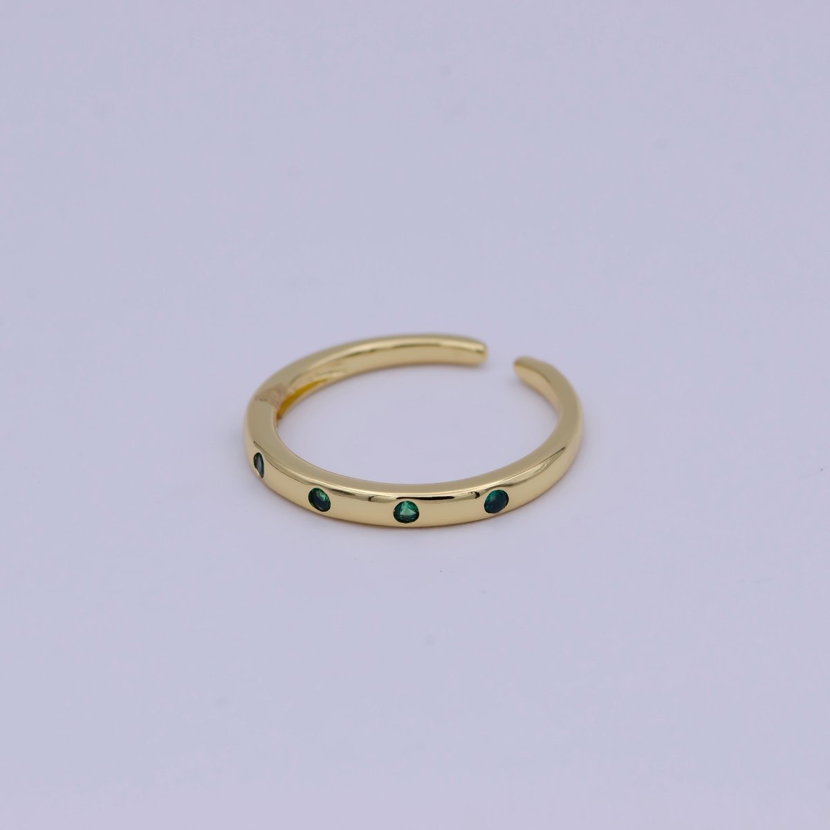 Dainty Gold Stacking Ring, Gold Minimalist CZ Ring, Simple Open Adjustable Thin Ring, Gift for Her, Delicate Ring U-485 ~ U-489