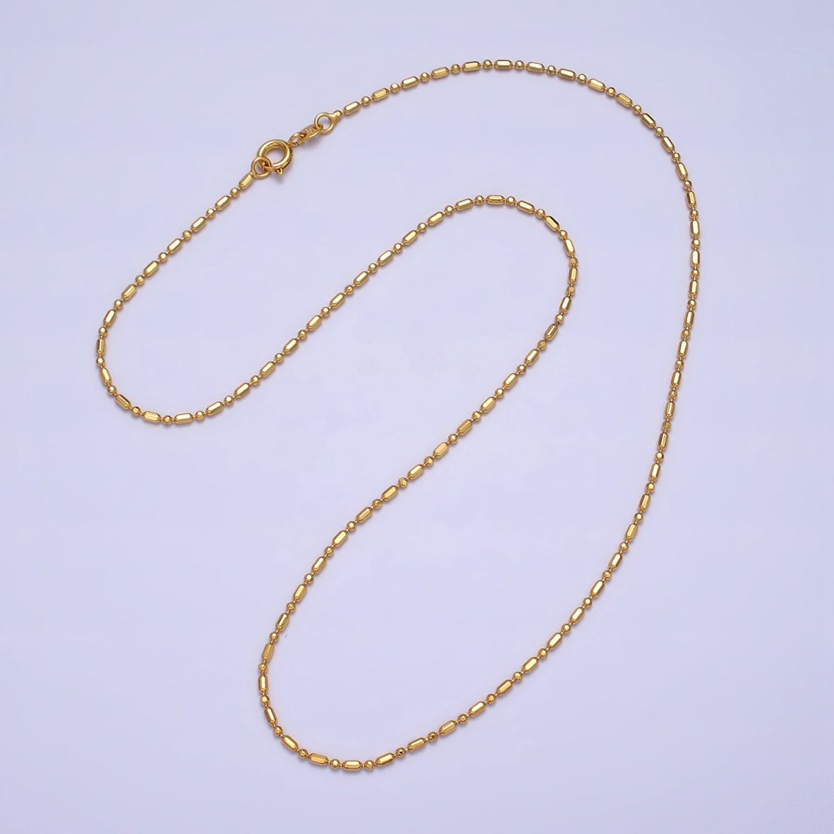 Dainty Gold Tube Chain Necklace, Gold Bar Necklace Chain Wholesale | WA-1585 Clearance Pricing