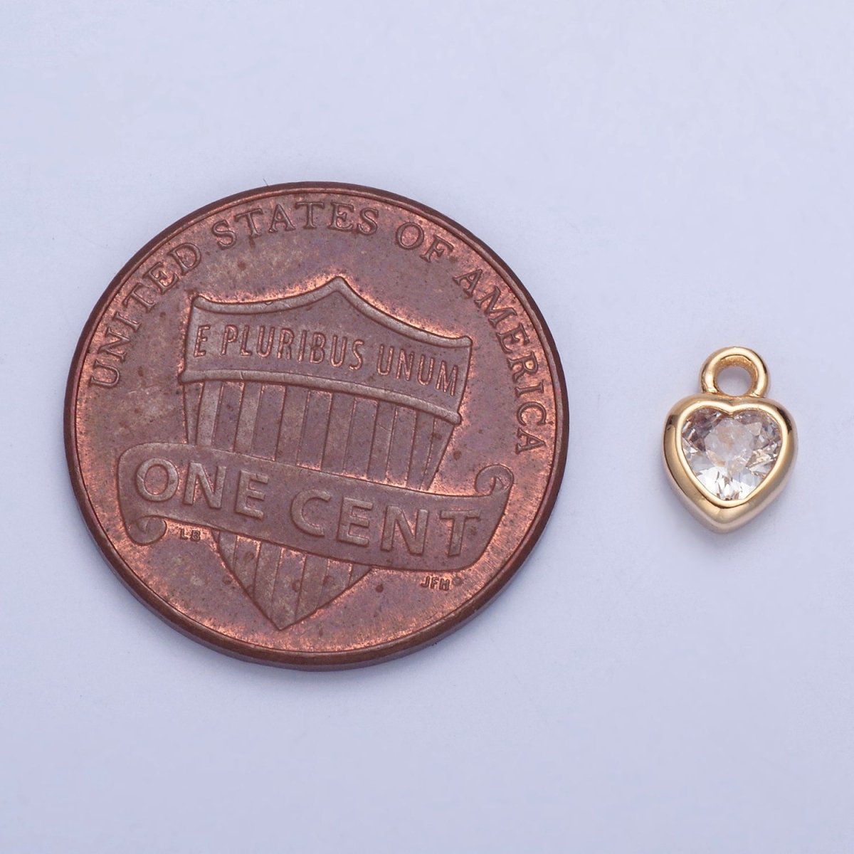 Dainty Heart Clear Cubic Zirconia CZ Charm For Jewelry Making | X-133