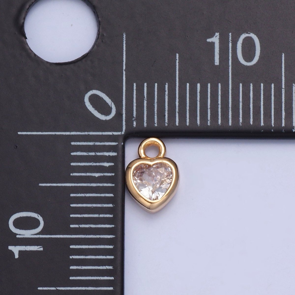 Dainty Heart Clear Cubic Zirconia CZ Charm For Jewelry Making | X-133