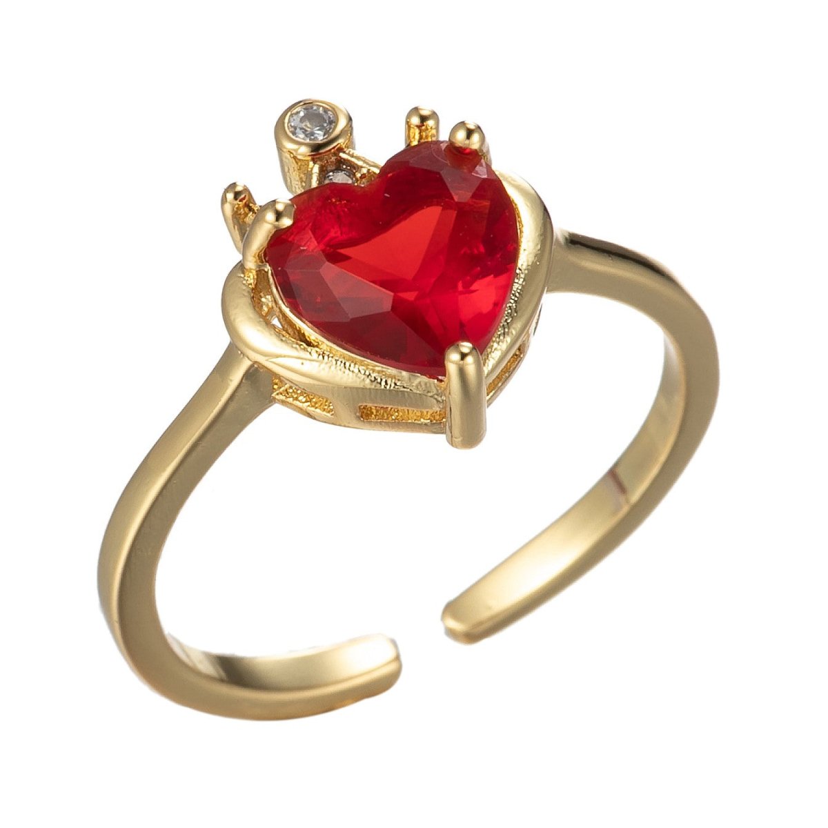 Dainty Heart Ring Red Pink Tiny Ring Cz Promise Ring, Solitaire Ring, Engagement Ring O-831~O-832