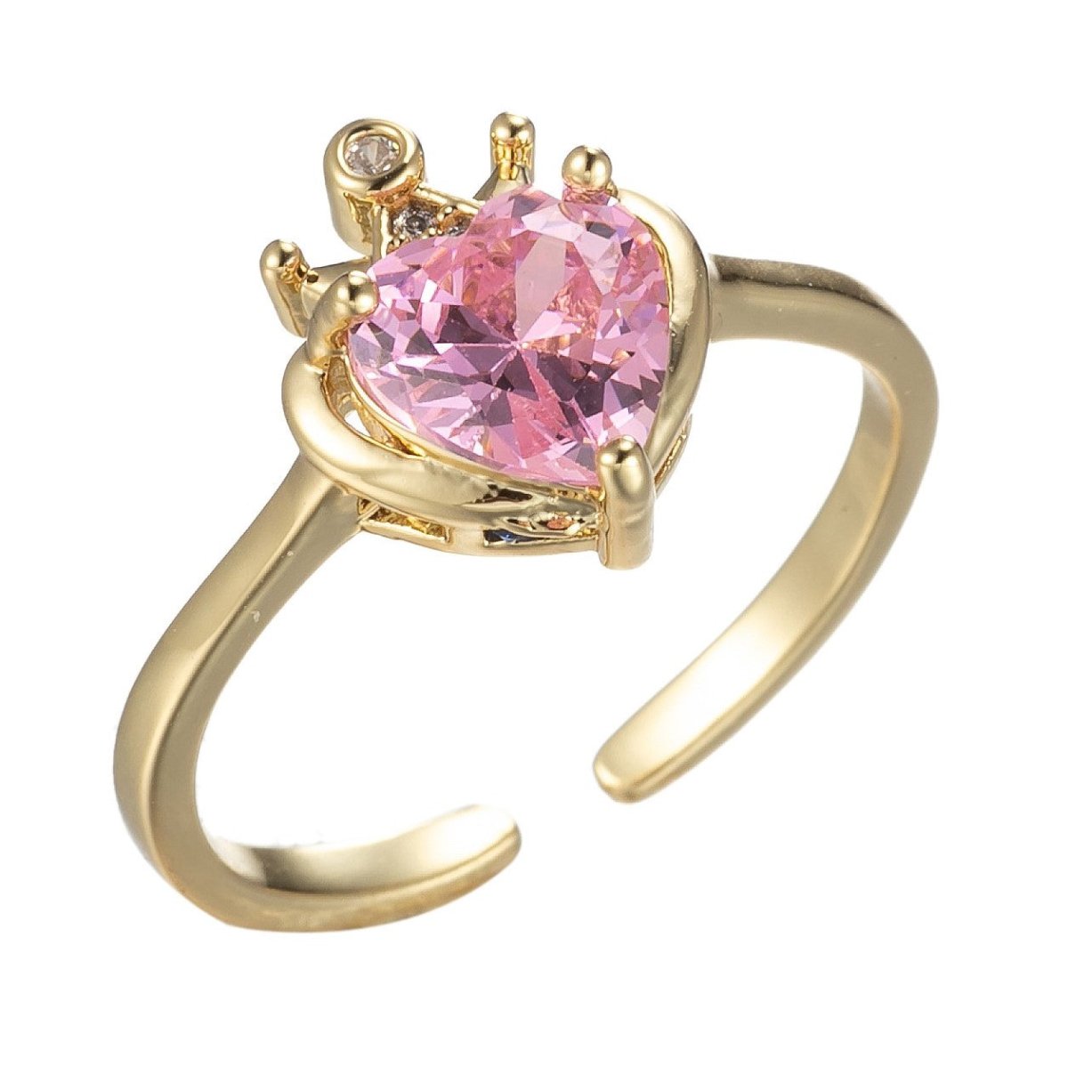 Dainty Heart Ring Red Pink Tiny Ring Cz Promise Ring, Solitaire Ring, Engagement Ring O-831~O-832