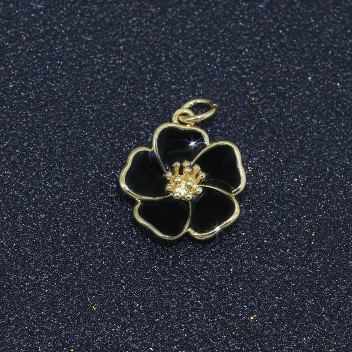 Dainty Hibiscus Charm Tropical Flower Gold Filled Enamel Charm Hawaiian Inspired Jewelry Pendant for Necklace Bracelet Earring Component M-505 M-506 M-507