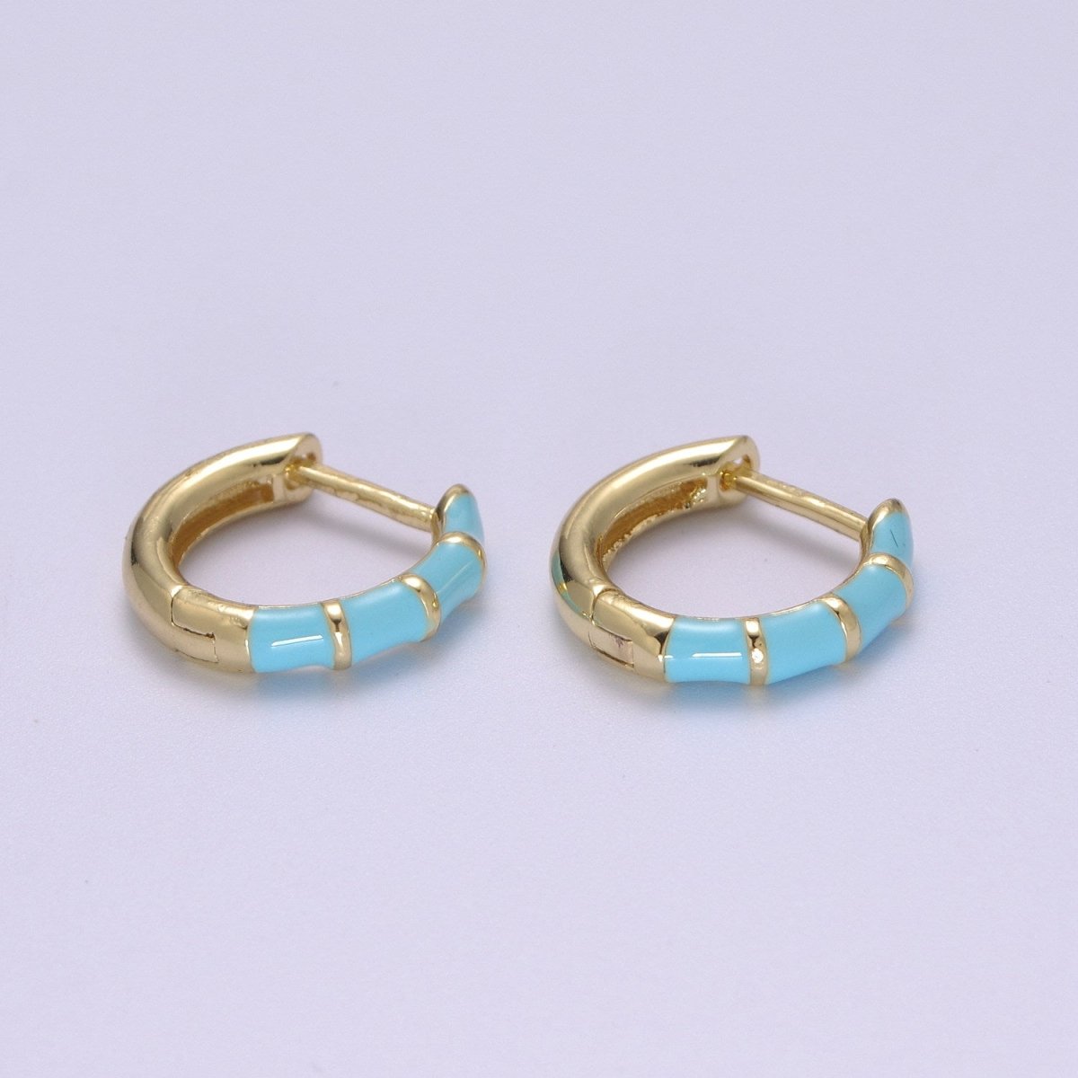 Dainty Huggie Earring Colorful Enamel Pastel Color Earring for Everyday wear 15mm earrings T-164 to T-174