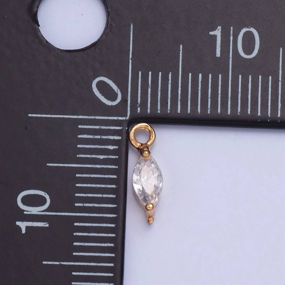 Dainty Marquise Sharp Oval Clear Cubic Zirconia CZ Charm For Jewelry Making | X-024