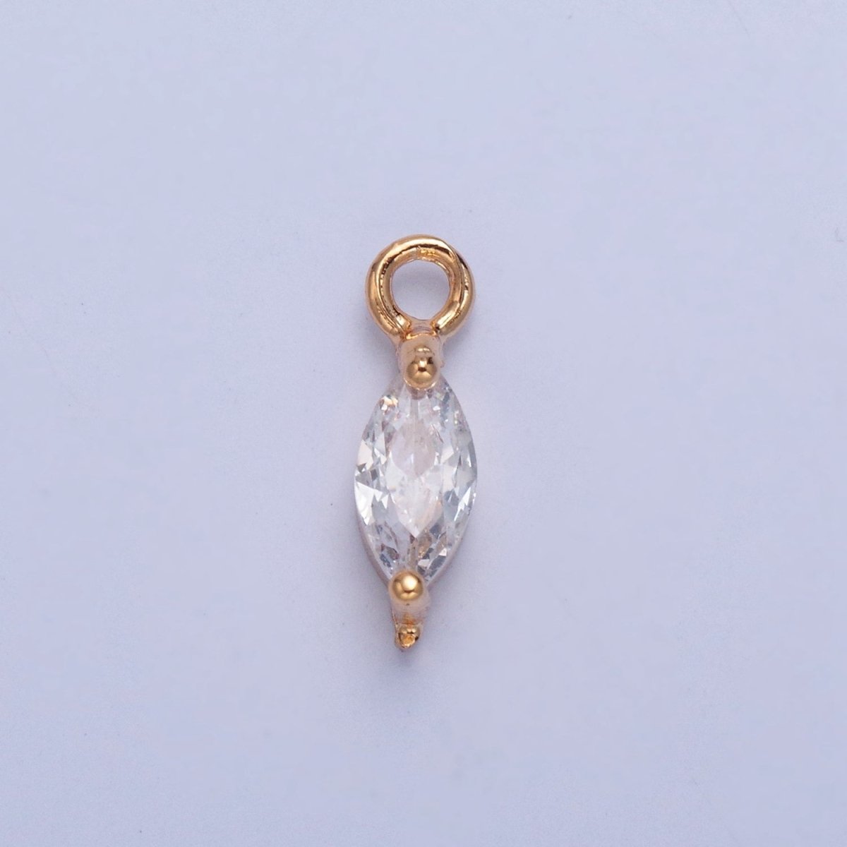 Dainty Marquise Sharp Oval Clear Cubic Zirconia CZ Charm For Jewelry Making | X-024