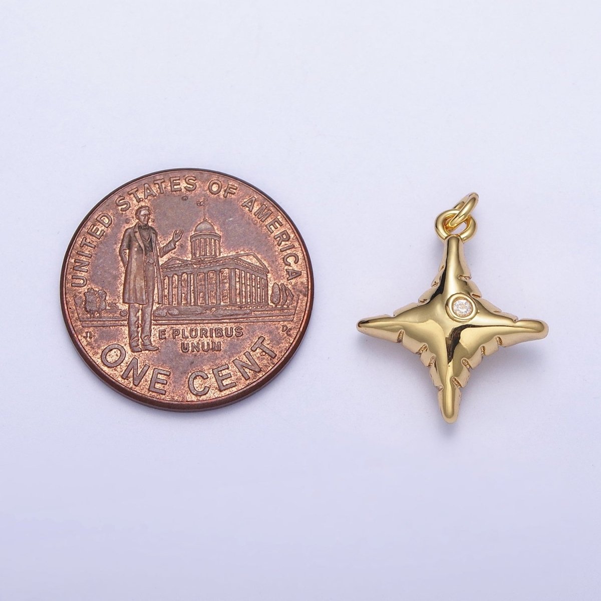 Dainty North Star Charm, Small Simple Textured Gold Stars For Earring Bracelet Necklace Jewelry Making AG-109