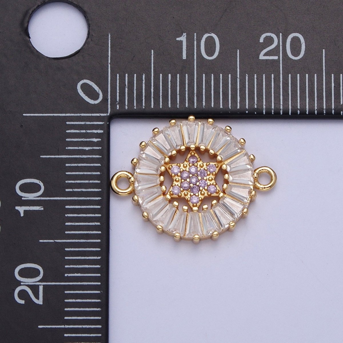 Dainty Round CZ Star Gold Filled Charm Connector Clear Baguette Link Connector for Bracelet Necklace Supply F-073 F-082 F-084 F-101 F-134