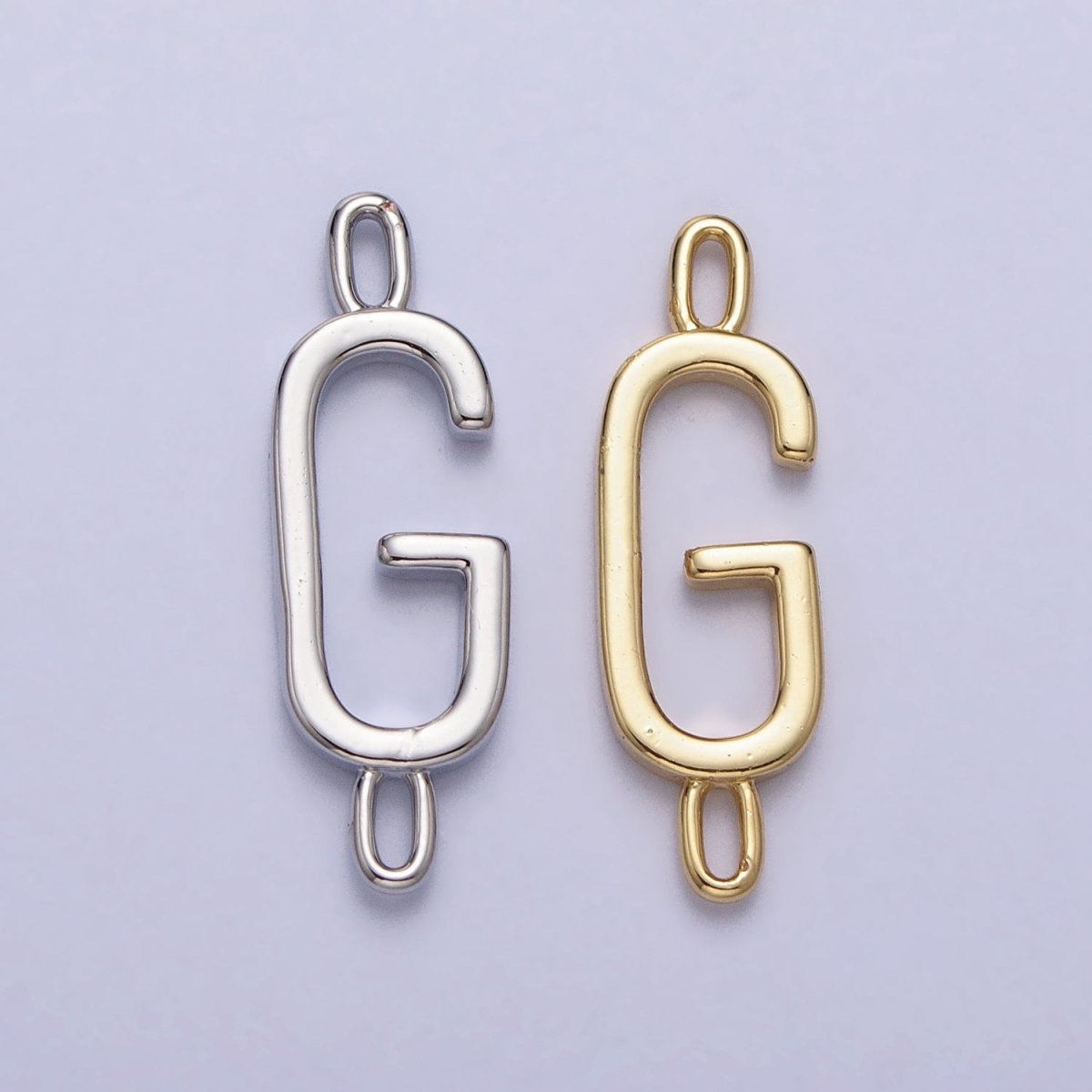 Dainty Sideway Initial Charm Connector Silver Letter Dainty Name Necklace Link Connector for Personalized Jewelry Supply Bracelet Necklace A-377-A-389