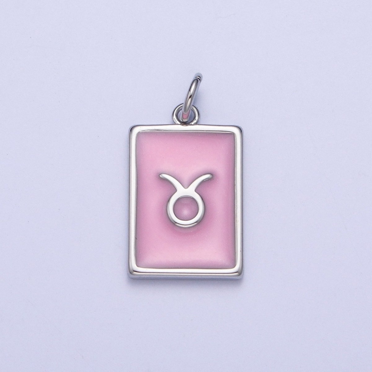 Dainty Silver Pink Enamel Zodiac Charm Mini Tag Astrology Pendant for Bracelet Earring Necklace Y2K Jewelry| A1475-A1480