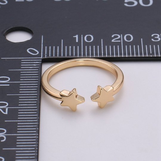 Dainty Star ring, Open Adjustable ring, delicate ring, tiny star ring, minimalist Jewelry Celestial Ring trendy star R-194
