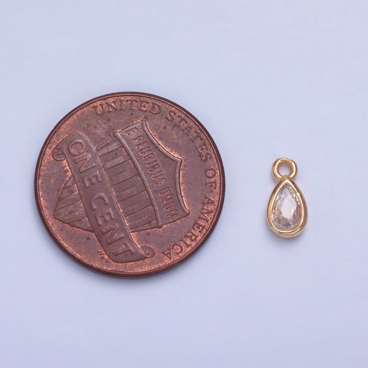 Dainty Teardrop Cubic Zirconia CZ Charm For Jewelry Making X-028