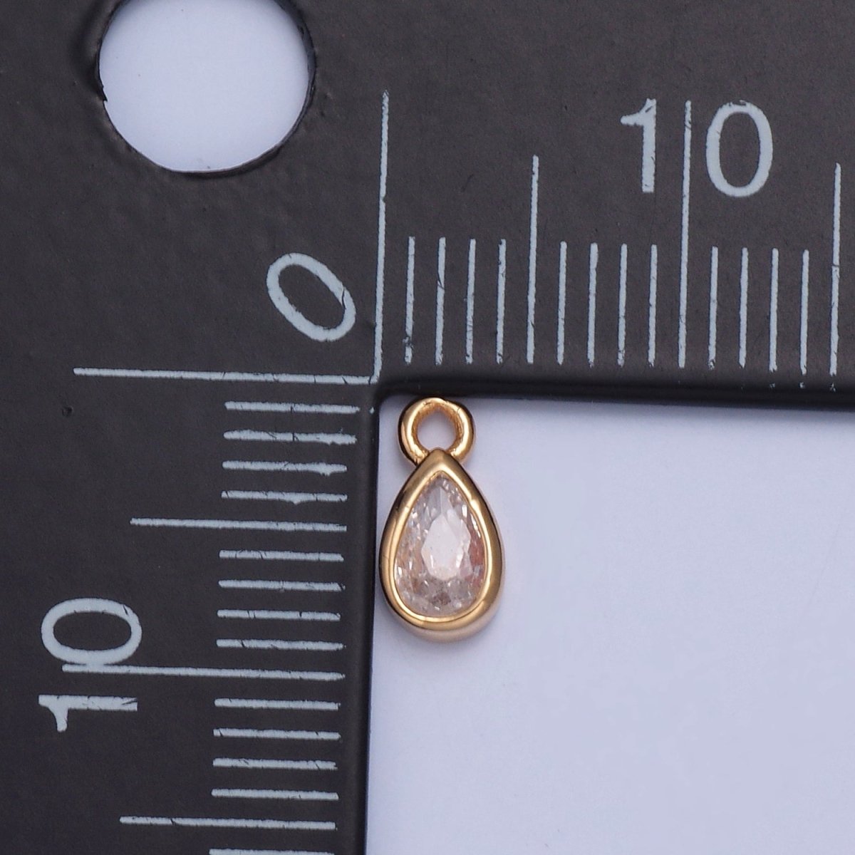 Dainty Teardrop Cubic Zirconia CZ Charm For Jewelry Making X-028