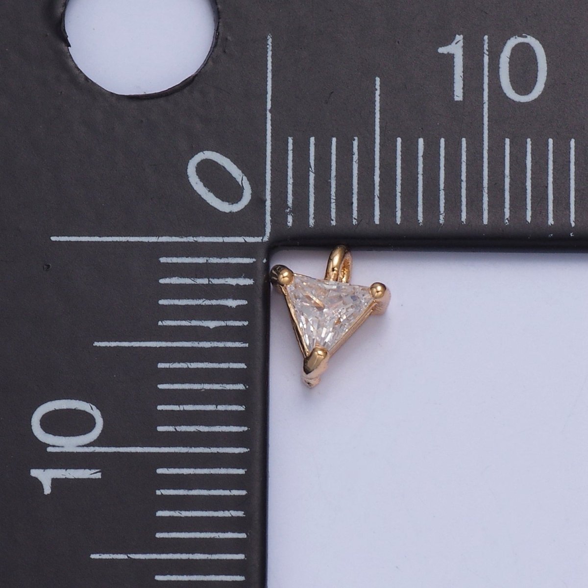 Dainty Triangle Cubic Zirconia CZ Charm For Jewelry Making X-025