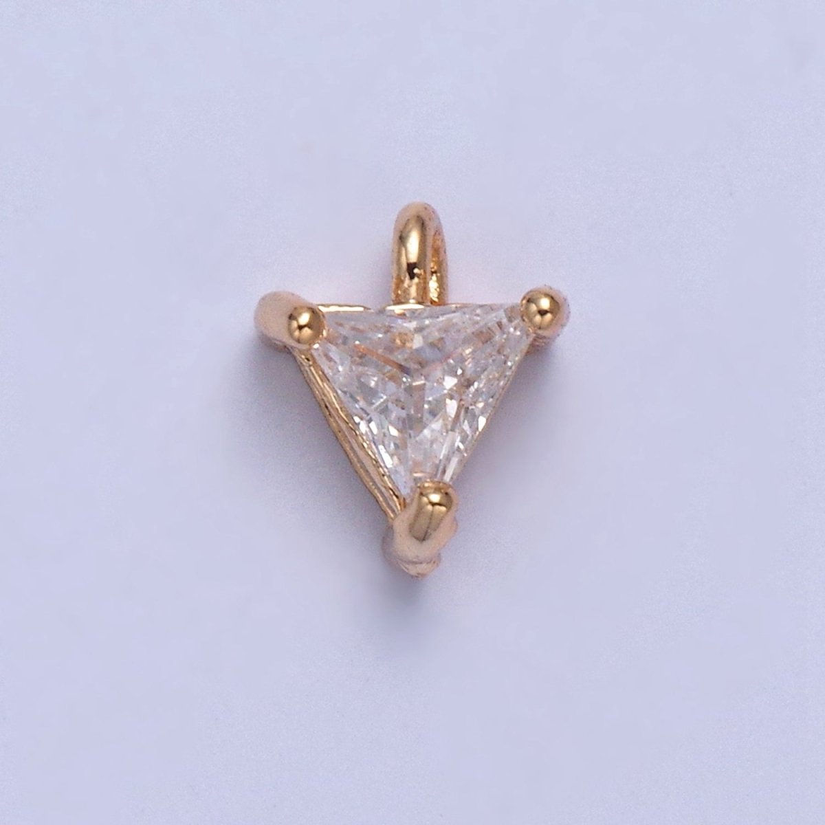 Dainty Triangle Cubic Zirconia CZ Charm For Jewelry Making X-025